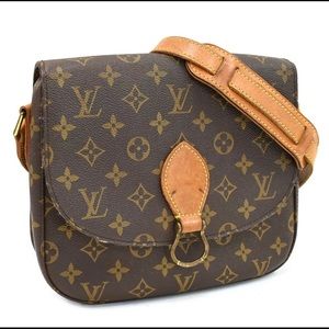 Auth LOUIS VUITTON Monogram Saint Cloud GM Crossbody Bag Brown